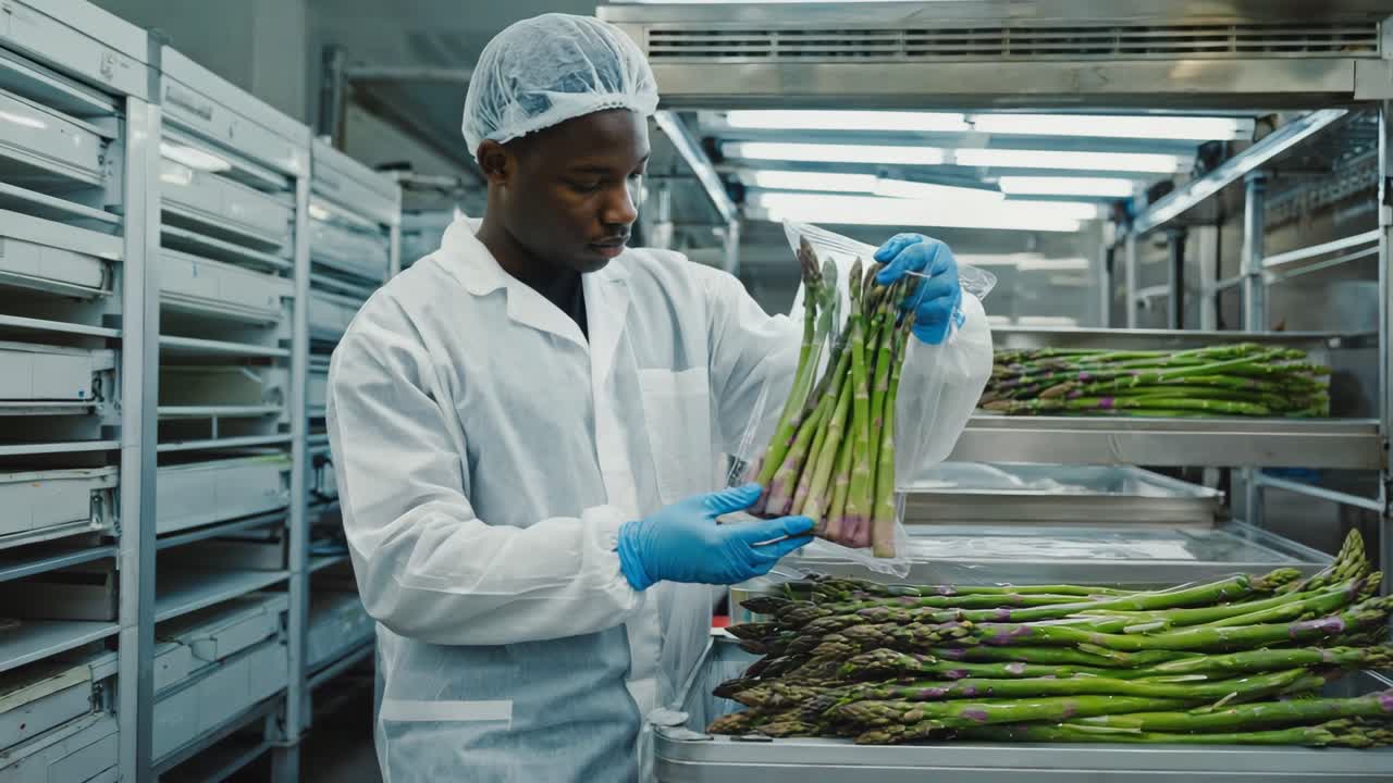 Asparagus Packaging in a Food Processing Facility