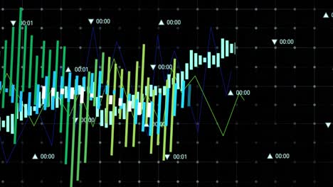 animación del procesamiento de datos a través de la red de red contra un fondo negro