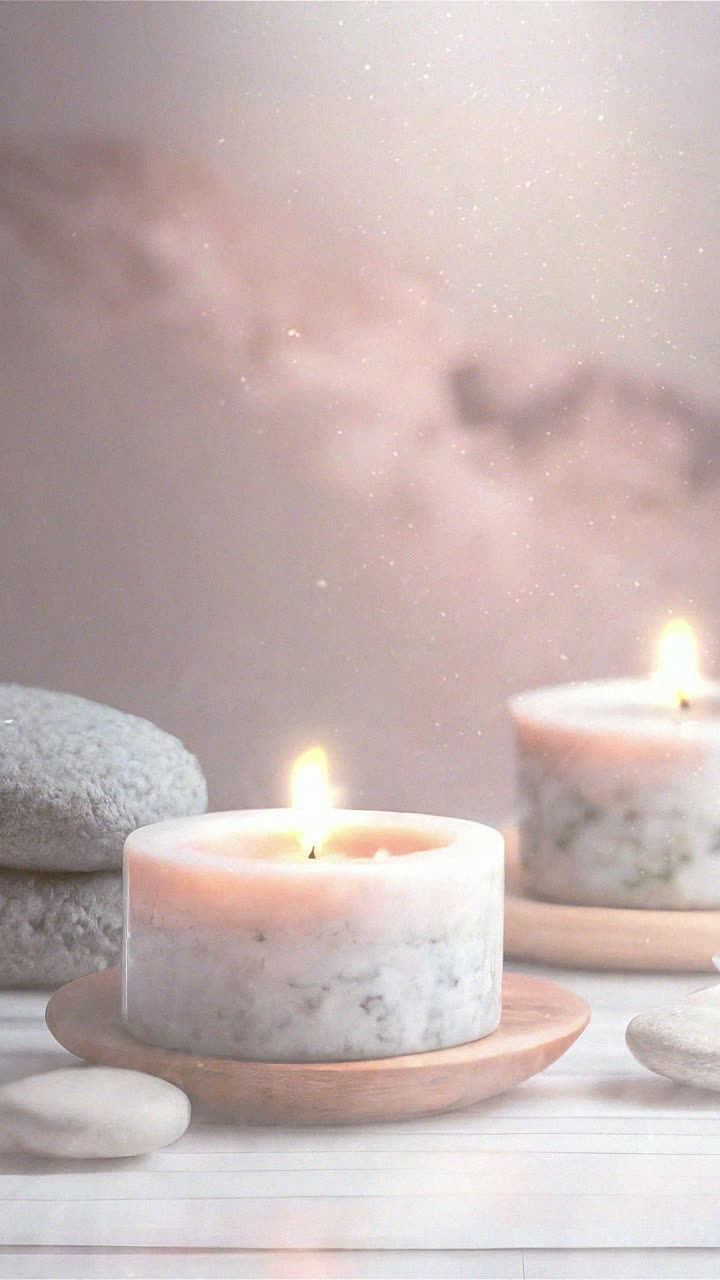 Yanan Mumlar ve Havlularla Huzurlu Spa Ortamı