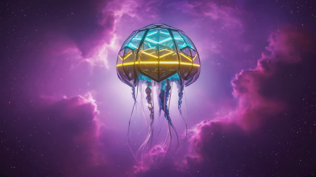 Medusa futuristica nella nebulosa