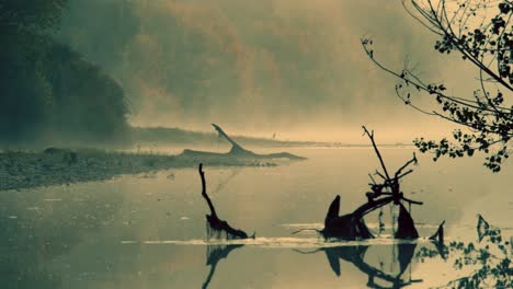 misty river morning