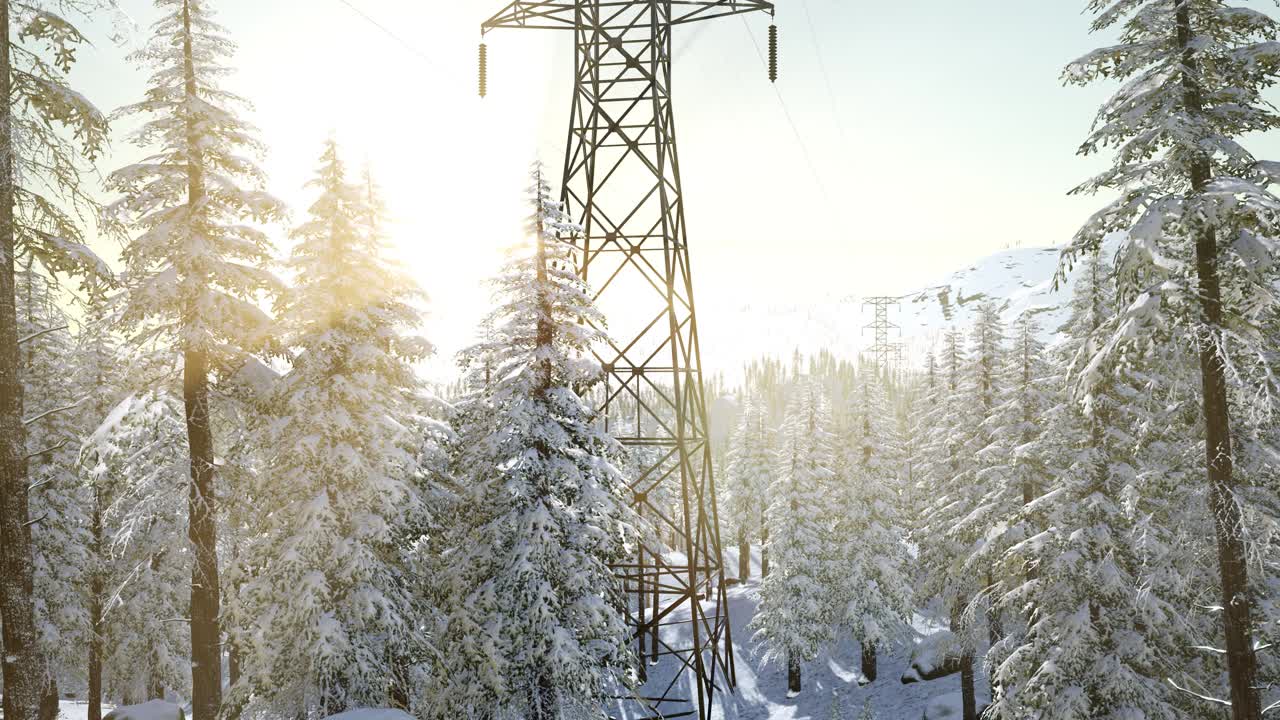 línea eléctrica al amanecer