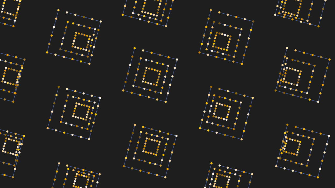 Concentric dots form interconnected grid on black background