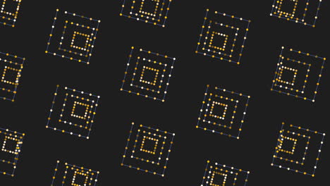 Concentric-dots-form-interconnected-grid-on-black-background