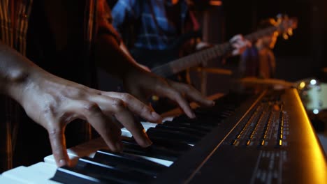 band performing in studio