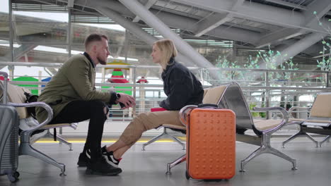 couple waiting at the airport