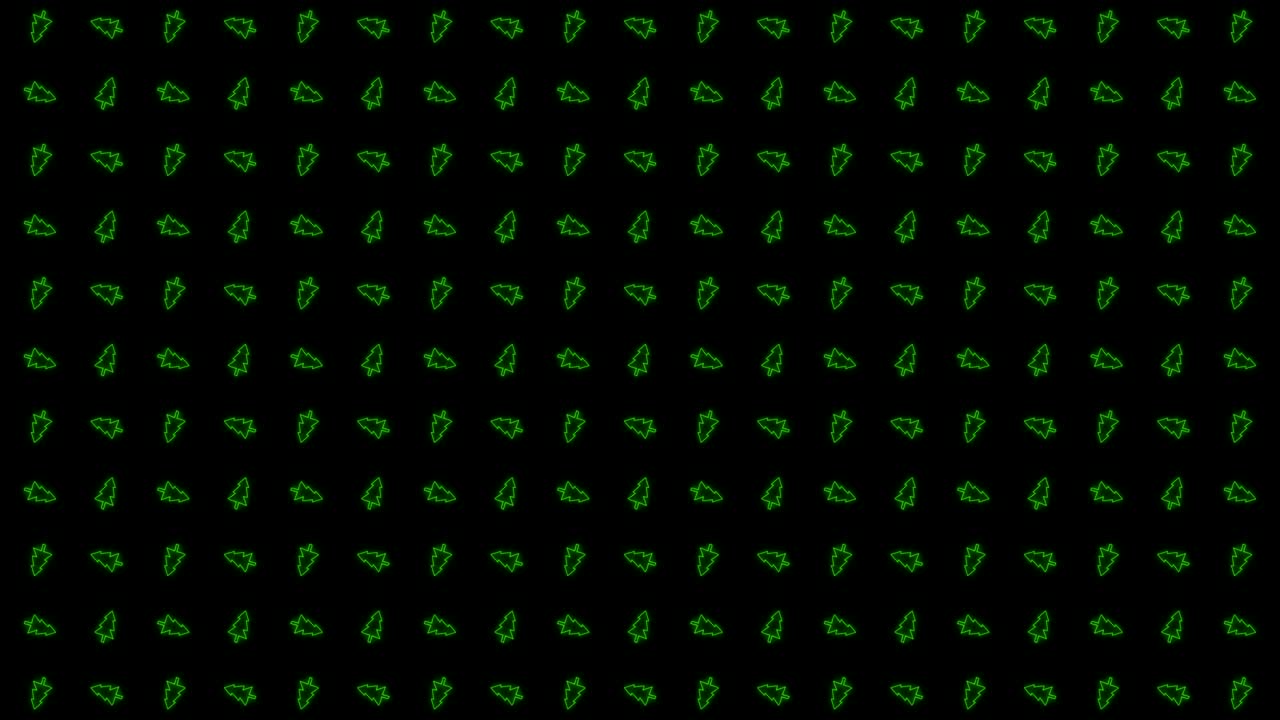 patrón de animación de fondo de mosaico de árbol de navidad en verde brillante y negro