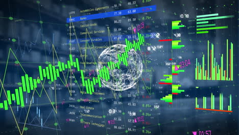 animación del procesamiento de datos financieros en el almacén