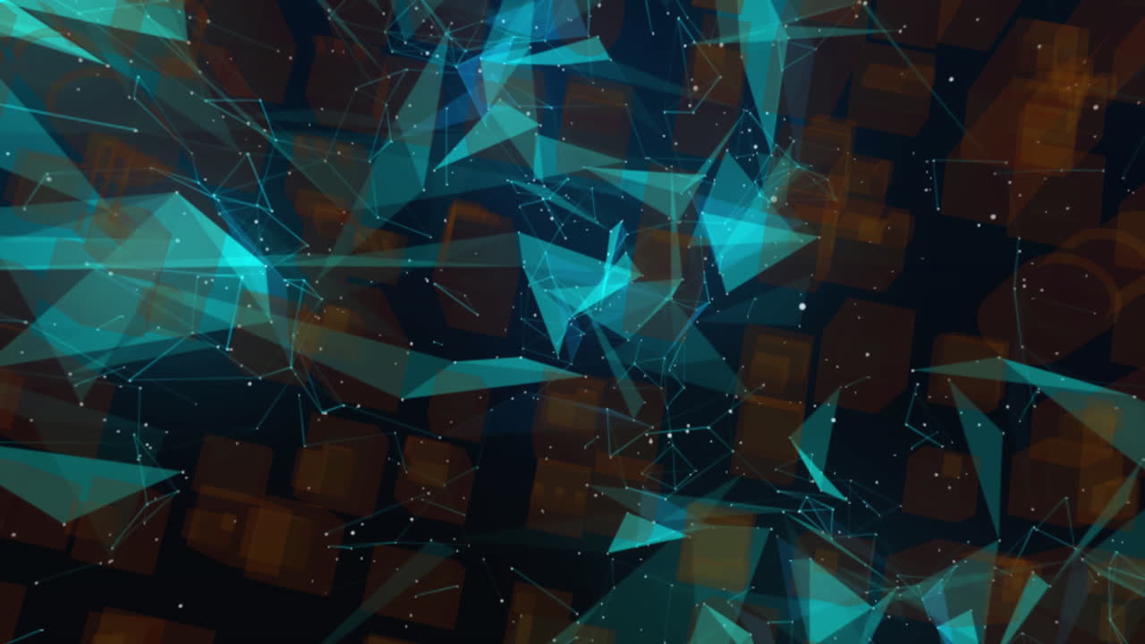 Plexus network against aerial view of cityscape