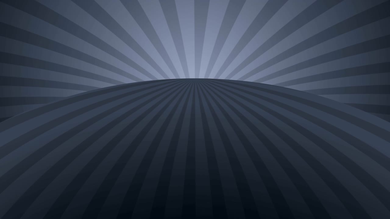 des rayons radiaux monochromes en rotation. un fond brillant avec un rayon de lumière. un espace abstrait gris. une animation en boucle.