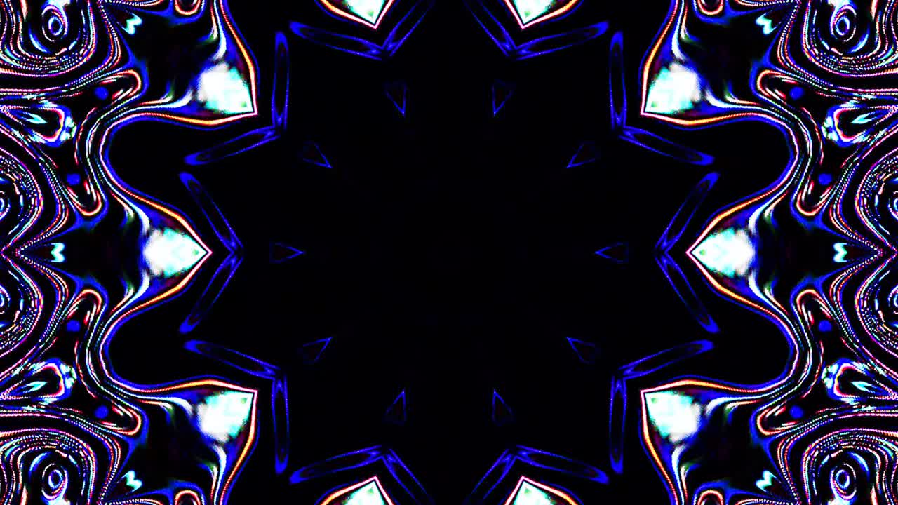 Padrão abstrato de caleidoscópio com cores vibrantes. Mandala mágica. 4K