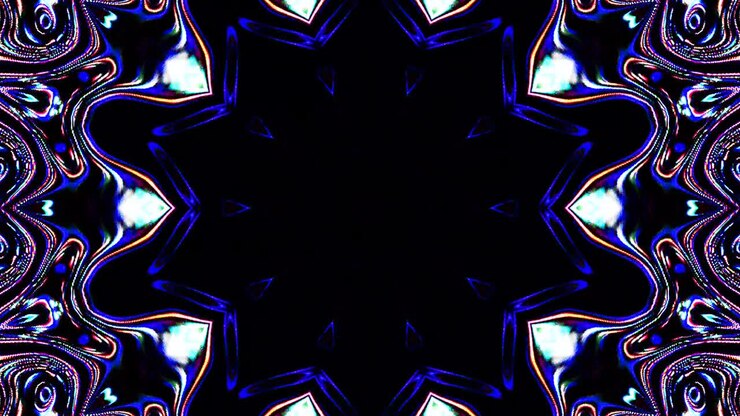 Abstraktní kaleidoskopický vzor v plných barvách. Magická mandala. 4K