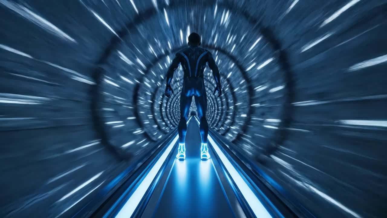 Futuristic Tunnel with Person