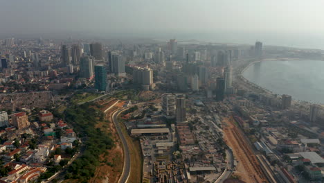 traveling front, approach from the east side of the city of luanda, angola, africa today 3