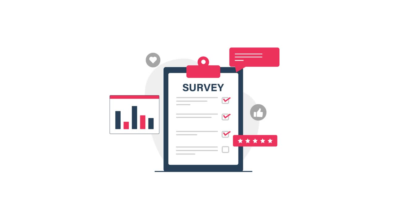 Animated Illustration of Online Survey and Feedback Collection