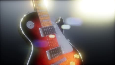 Guitarra-Eléctrica-En-La-Oscuridad-Con-Luces-Brillantes