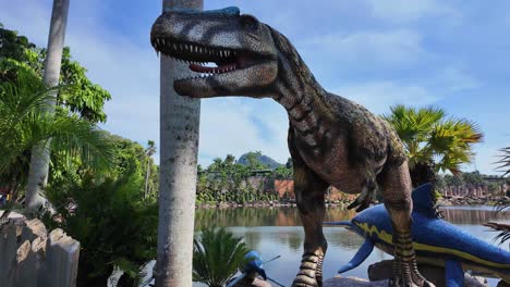 dinosaur park decoration thai nong nooch botanical garden pattaya thailand