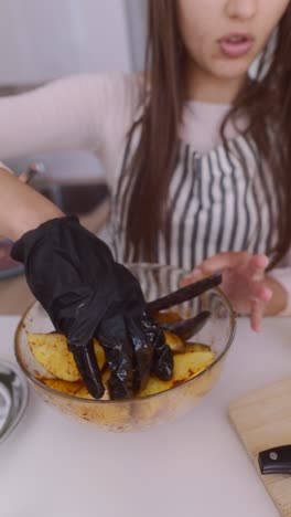 preparación de verduras asadas