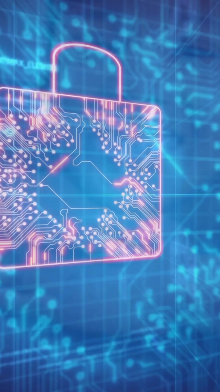Animation af databehandling over hængelåsikoner