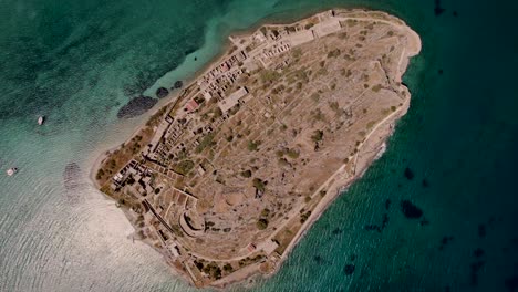 4K-Spinalonga-is-an-island-located-in-the-Gulf-of-Elounda-in-north-eastern-Crete,-Greece