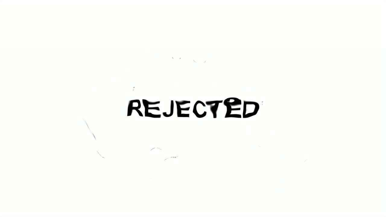 Decision to refuse as the word Rejected on a white background