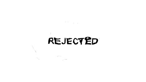 decision to refuse as the word rejected on a white background