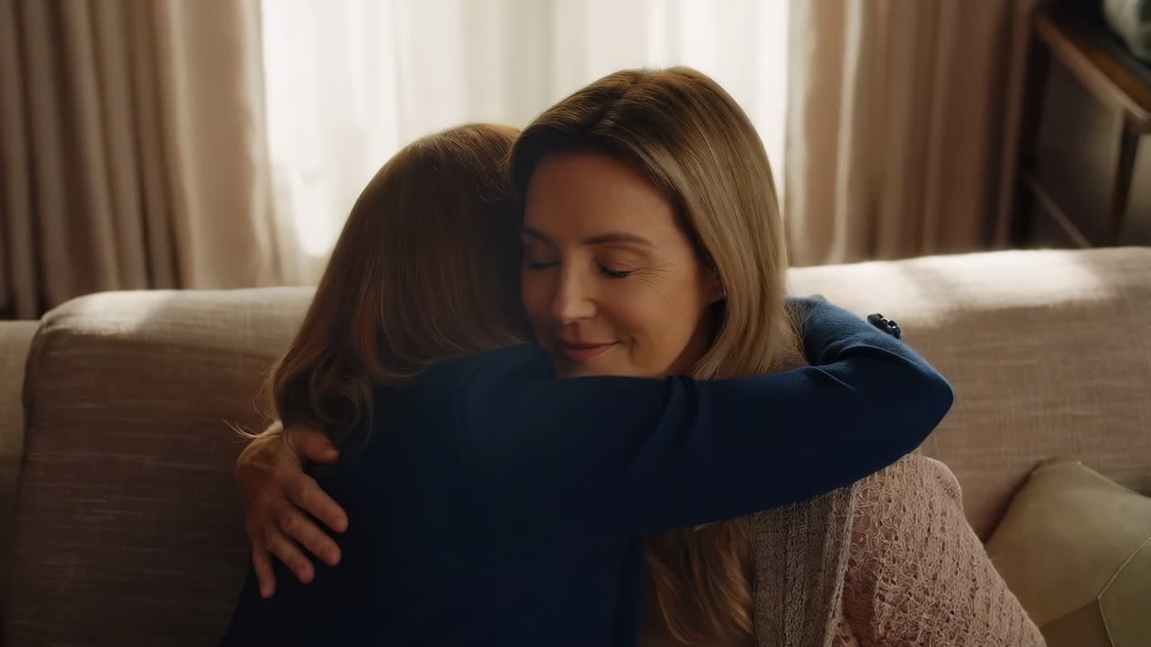 엄마와 딸 포옹