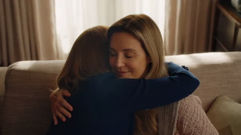 mother and daughter hugging