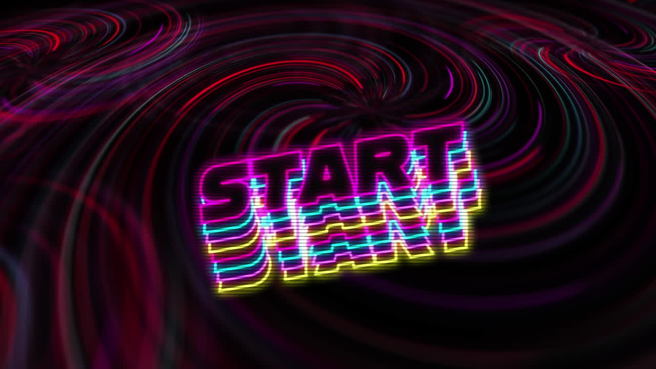 animación del texto de inicio en fondo negro