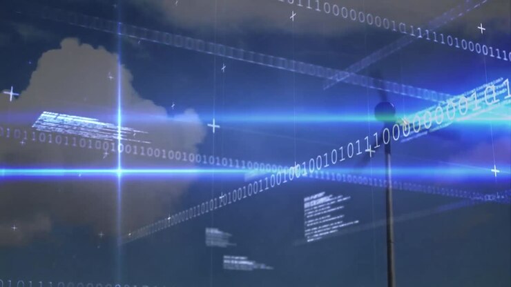Animasjon av data prosessering over vindturbin