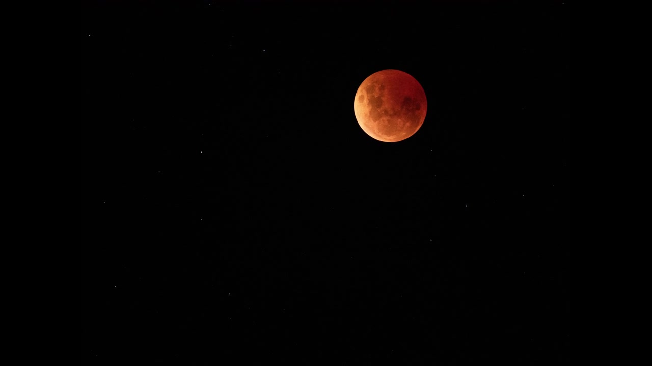 Blood Moon - Red Full Moon During Total Lunar Eclipse. - timelapse shot