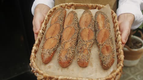 fresh artezan bread close-up. artisan bread is making by skill bakers using natural and high-quality ingredients. food with health and flavour benefits. bakery shop and market