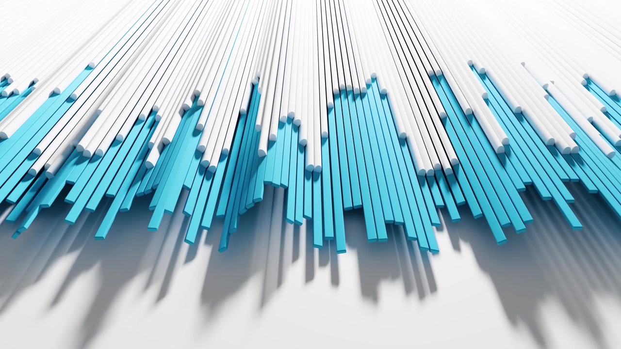 Abstract 3D Animation of Moving Blue and White Vertical Bars