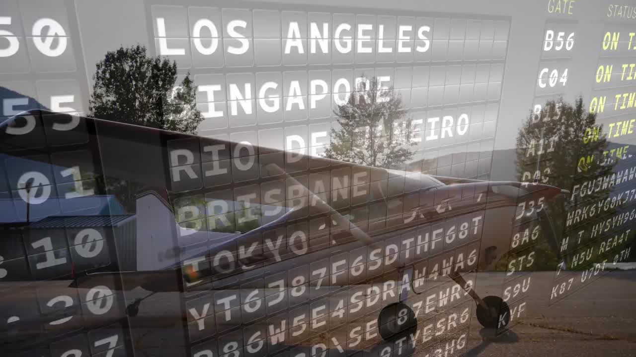 출발 목록과 비행기