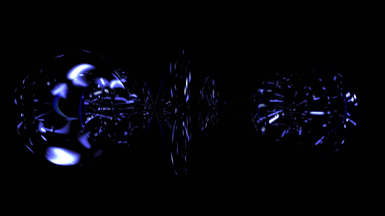 Abstract black and blue design featuring various shapes and lines. Meaning in the image is ambiguous, inviting personal interpretation due to its complex composition