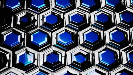 abstract blue and black hexagon pattern