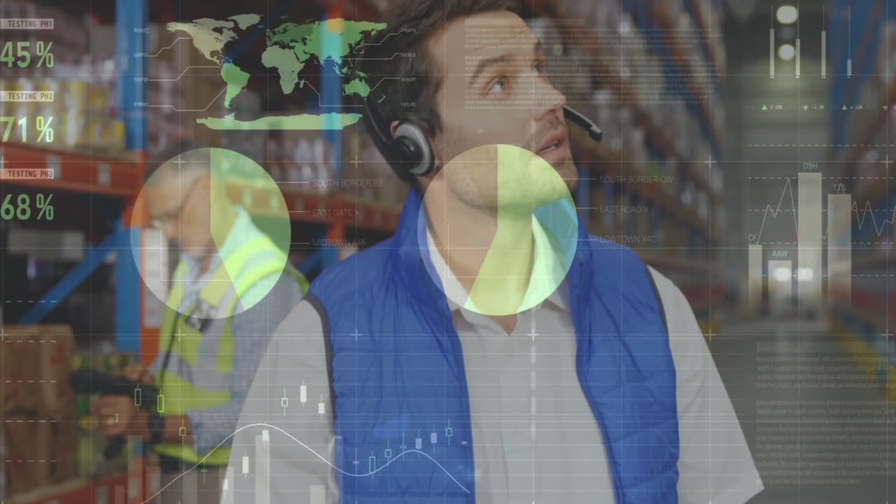 Uomo che controlla l'inventario delle scorte 4k