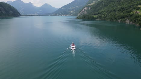 boat trip travel as part of tourism amidst natural beauty of switzerland