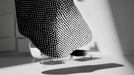 modern minimalist interior design with abstract geometric patterns