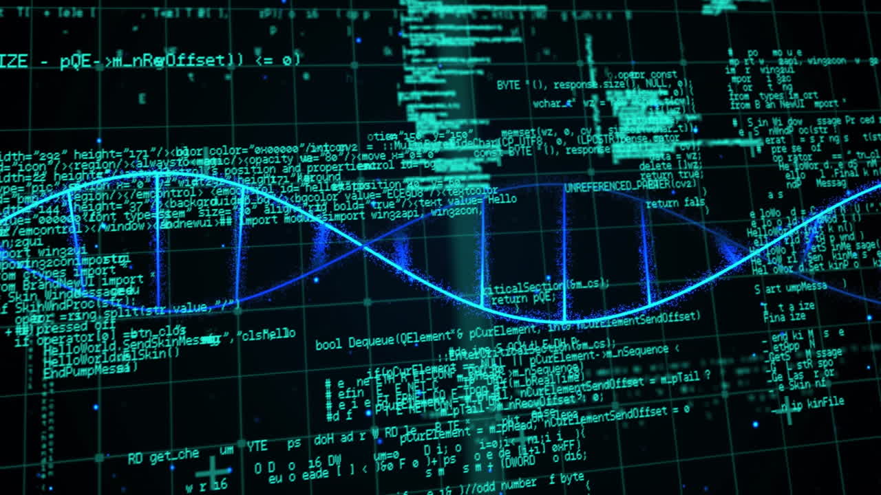Animation of dna strand over data processing