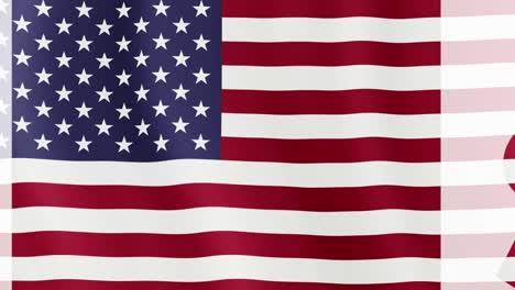 coronavirus vaccine vial and flag of usa
