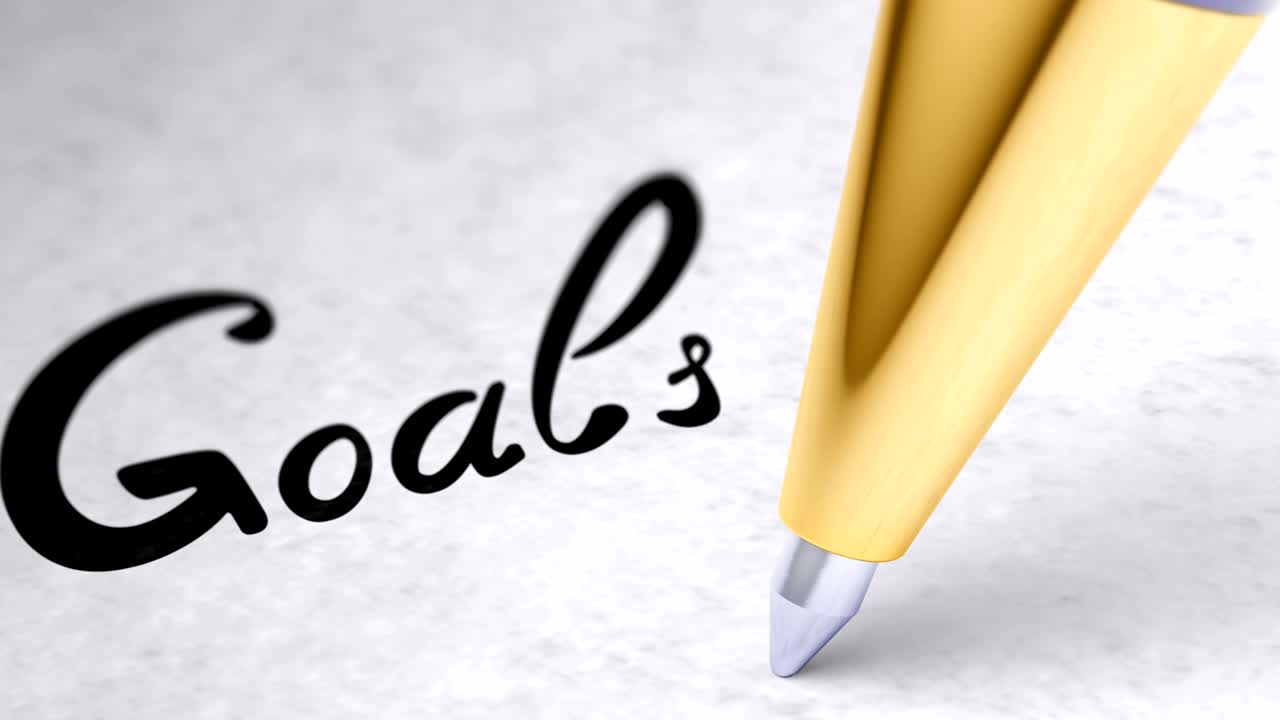 "Goals" on the page. Looping footage has 4K resolution.