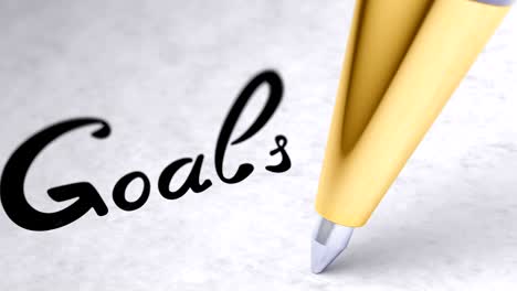 "goals" on the page. looping footage has 4k resolution.