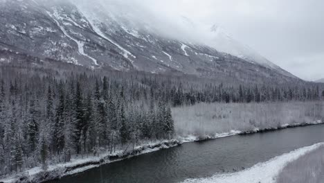 drone gains altitude over alaska river