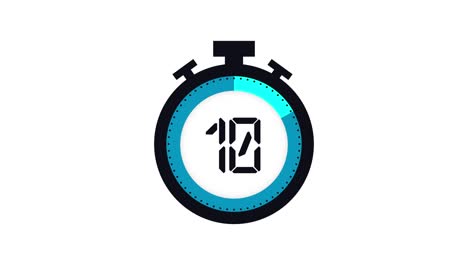 colourful minimal countdown timer animation from 20 to 0 seconds. modern flat design with animation on white background. high quality 4k video