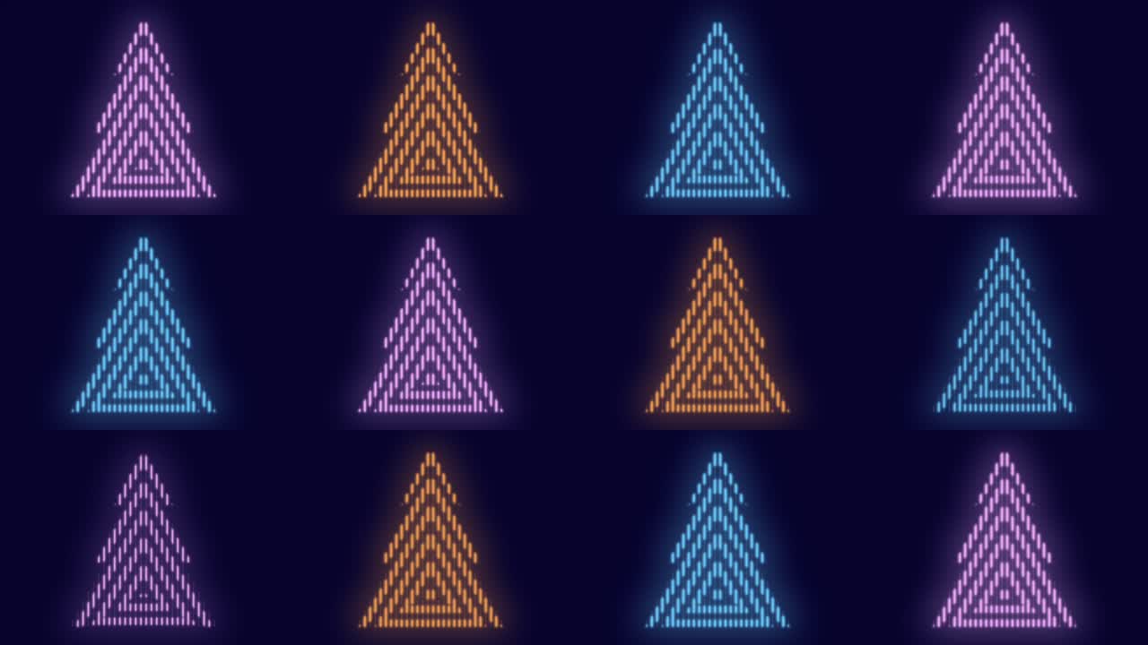 patrón de árboles de navidad coloridos de neón