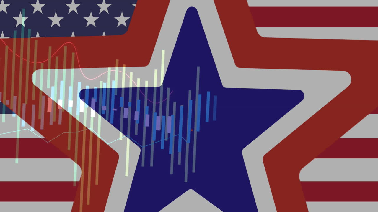 미국 발과 별의 애니메이션과 통계 처리