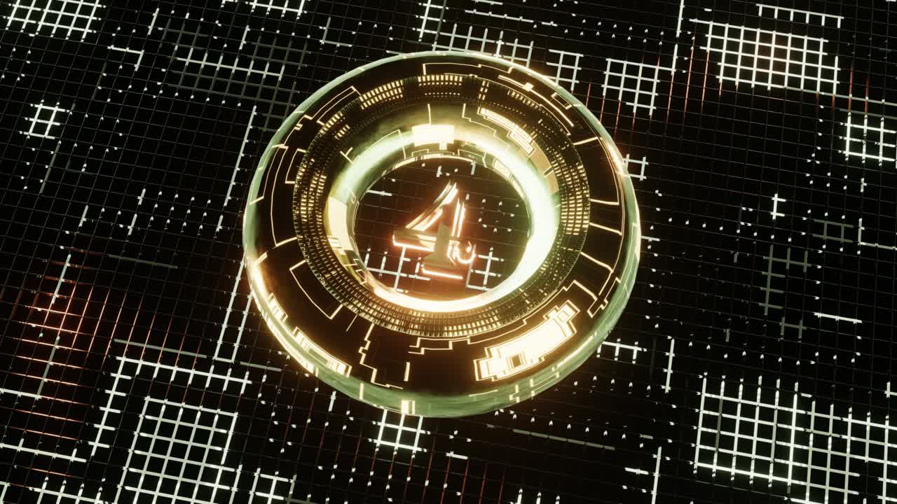 4k 네온 반이는 카운트다운 타이머 10에서 0 초