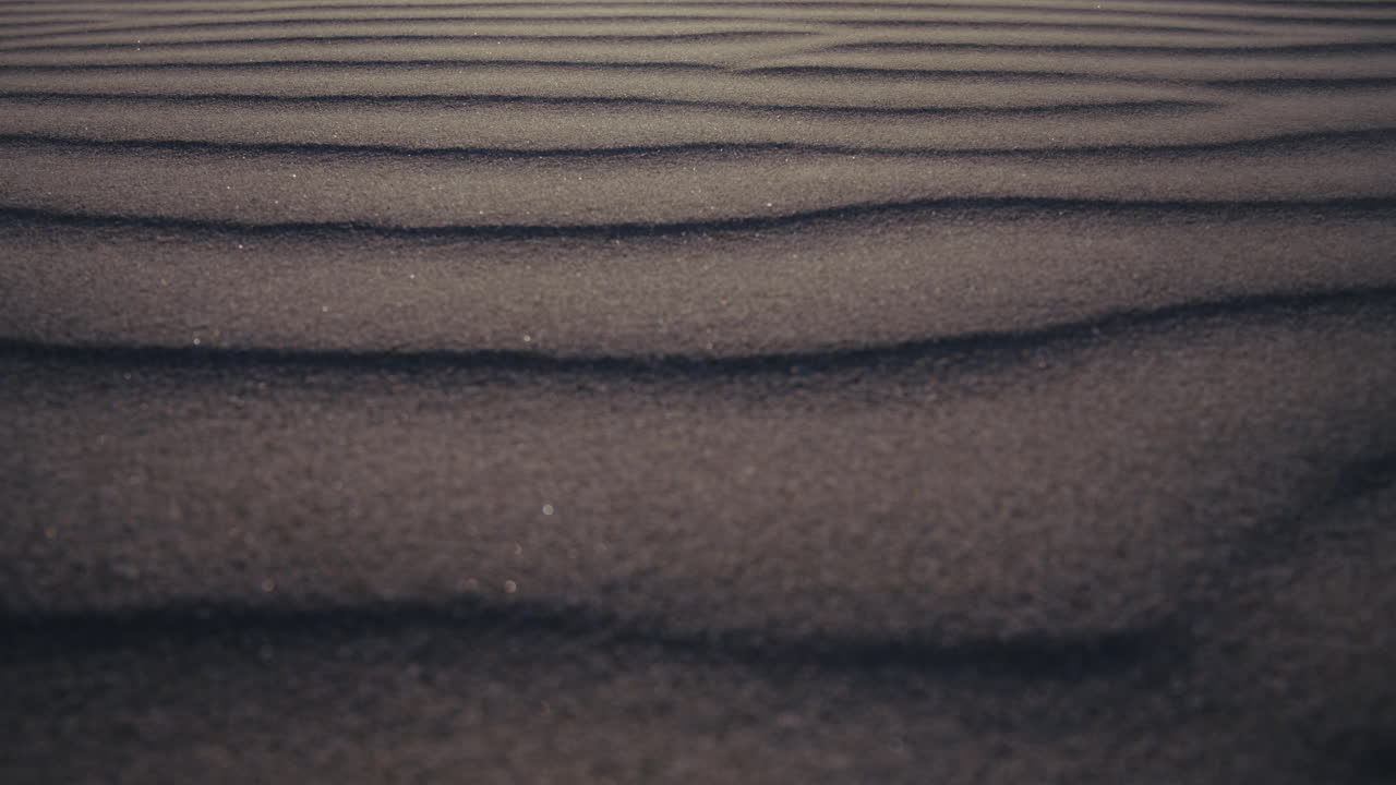 Close-up view of wind patterns in sand