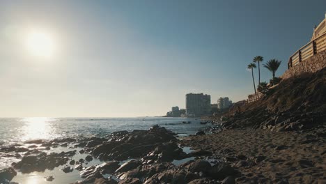 cinemagraph loop of rocky shoreline during daytime